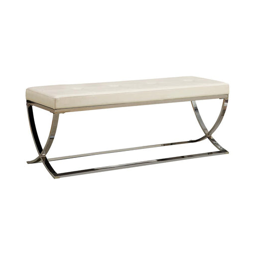 Walton Bench with Metal Base White and Chrome - Just Furniture (PA) - Multi Location