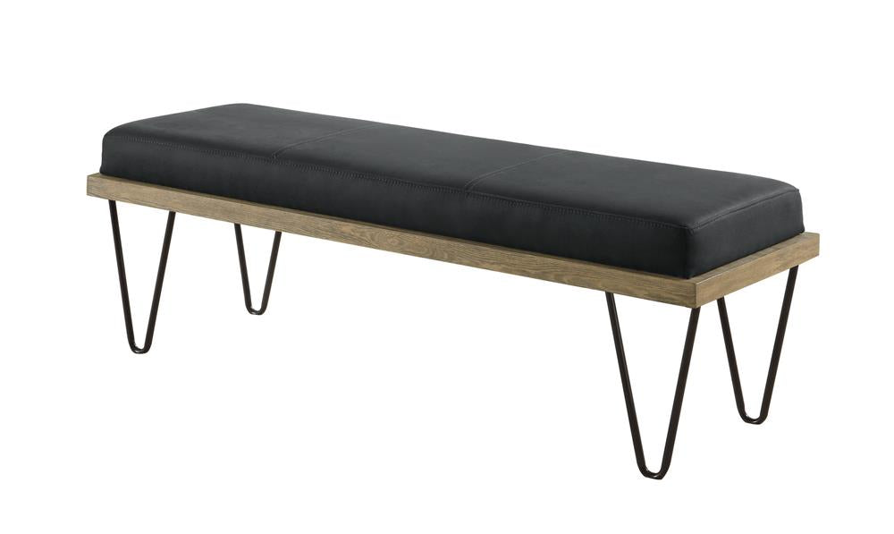 Chad Upholstered Bench with Hairpin Legs Dark Blue - Just Furniture (PA) - Multi Location