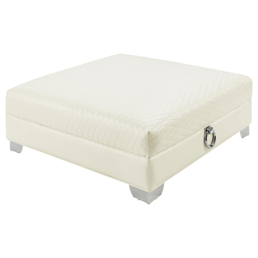 Chaviano Upholstered Ottoman Pearl White - Just Furniture (PA) - Multi Location