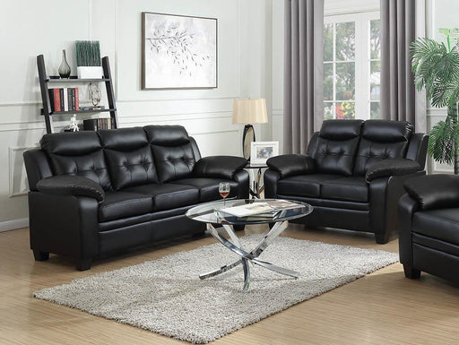 Finley Upholstered Pillow Top Arm Living Room Set Black - Just Furniture (PA) - Multi Location
