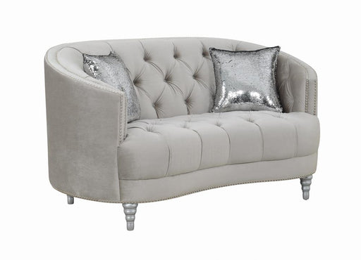 Avonlea Sloped Arm Tufted Loveseat Grey - Just Furniture (PA) - Multi Location