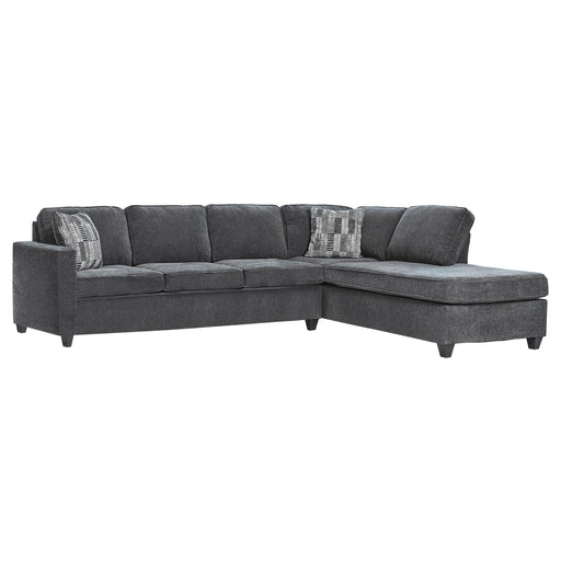 Mccord 2-piece Cushion Back Sectional Dark Grey - Just Furniture (PA) - Multi Location