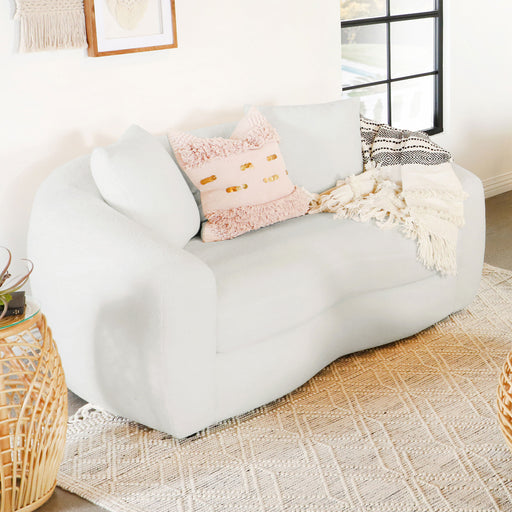Isabella Upholstered Tight Back Loveseat White - Just Furniture (PA) - Multi Location