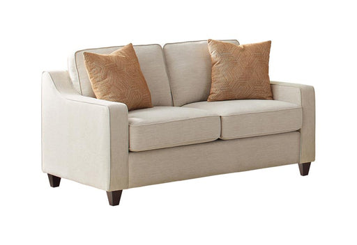 Christine Upholstered Cushion Back Loveseat Beige - Just Furniture (PA) - Multi Location