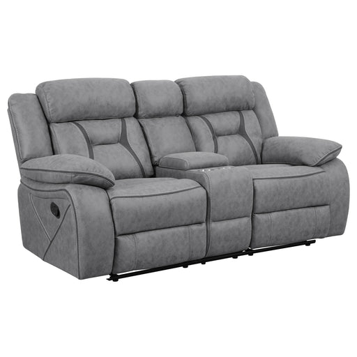 Higgins Pillow Top Arm Motion Loveseat with Console Grey - Just Furniture (PA) - Multi Location