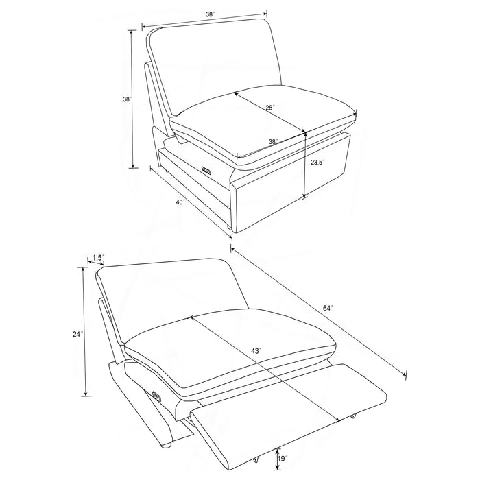 Collins Armless chair - Just Furniture (PA) - Multi Location