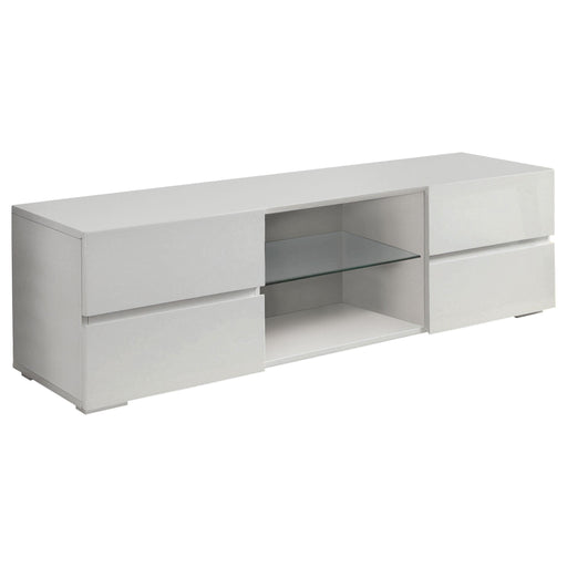 Galvin 4-drawer TV Console Glossy White - Just Furniture (PA) - Multi Location