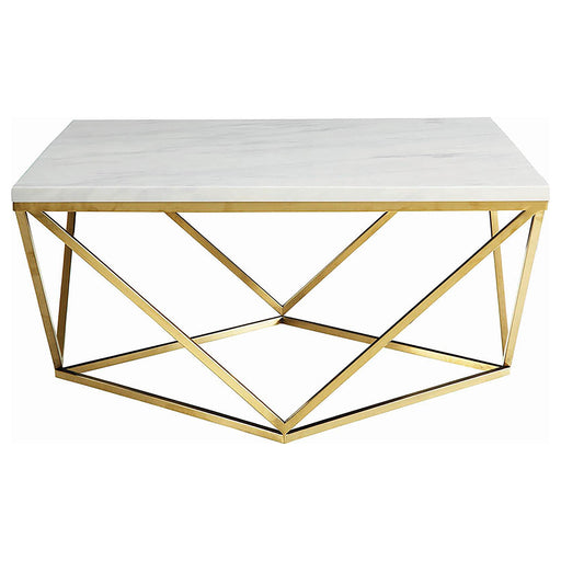 Meryl Square Coffee Table White and Gold - Just Furniture (PA) - Multi Location