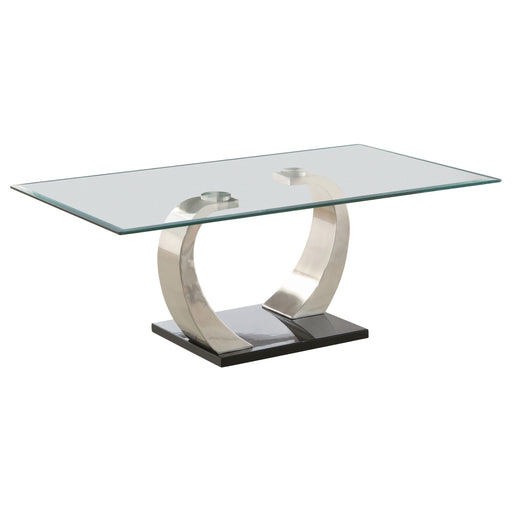 Pruitt Glass Top Coffee Table Clear and Satin - Just Furniture (PA) - Multi Location