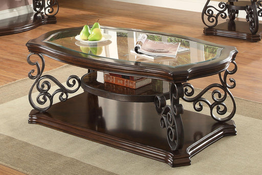 Laney Coffee Table Deep Merlot and Clear - Just Furniture (PA) - Multi Location