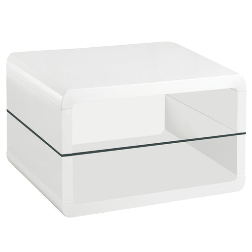 Elana Square 2-shelf End Table Glossy White - Just Furniture (PA) - Multi Location