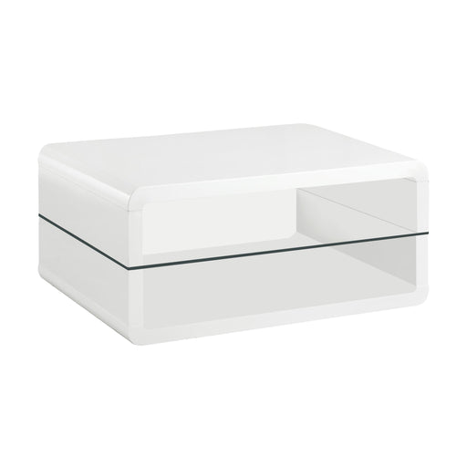 Elana Rectangle 2-shelf Coffee Table Glossy White - Just Furniture (PA) - Multi Location