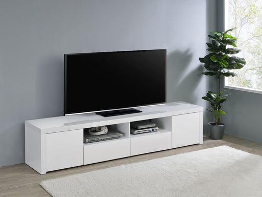 Jude 2-door 79" TV Stand With Drawers White High Gloss - Just Furniture (PA) - Multi Location