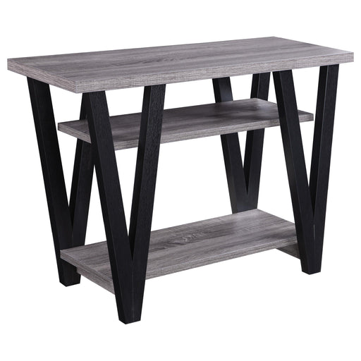 Stevens V-shaped Sofa Table Black and Antique Grey - Just Furniture (PA) - Multi Location