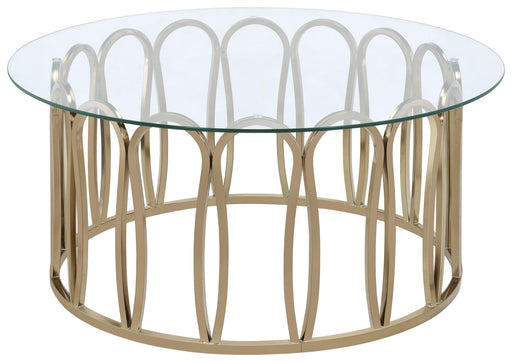 Monett Round Coffee Table Chocolate Chrome and Clear - Just Furniture (PA) - Multi Location