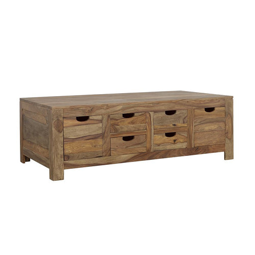 Esther 6-drawer Storage Coffee Table Natural Sheesham - Just Furniture (PA) - Multi Location
