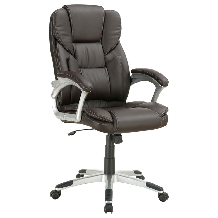 Kaffir Adjustable Height Office Chair Dark Brown and Silver - Just Furniture (PA) - Multi Location
