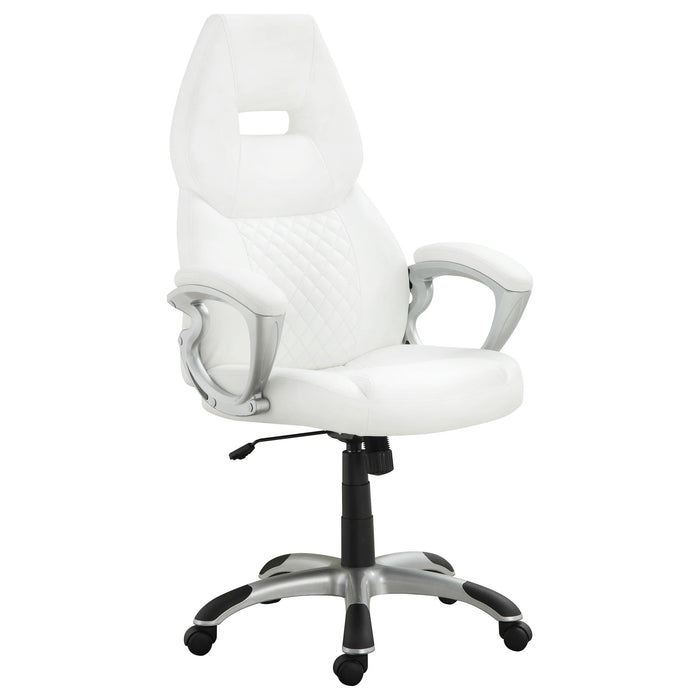 Bruce Adjustable Height Office Chair White and Silver - Just Furniture (PA) - Multi Location
