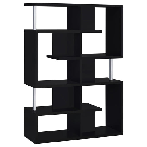Hoover 5-tier Bookcase Black and Chrome - Just Furniture (PA) - Multi Location
