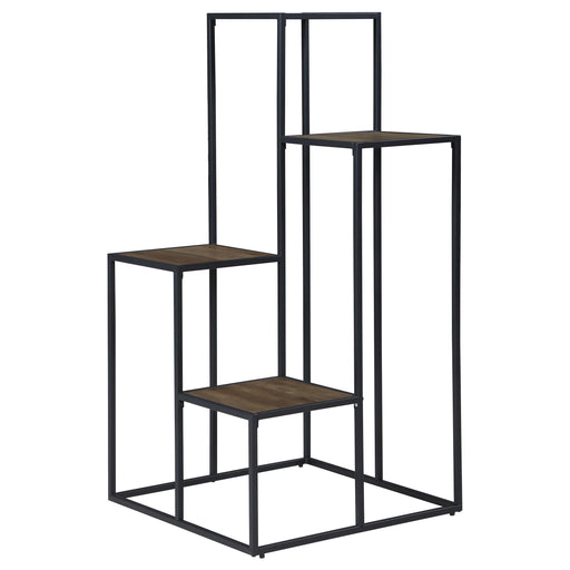 Rito 4-tier Display Shelf Rustic Brown and Black - Just Furniture (PA) - Multi Location