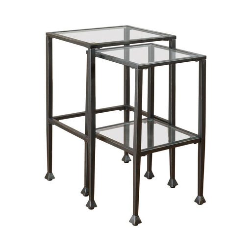 Leilani 2-piece Glass Top Nesting Tables Black - Just Furniture (PA) - Multi Location