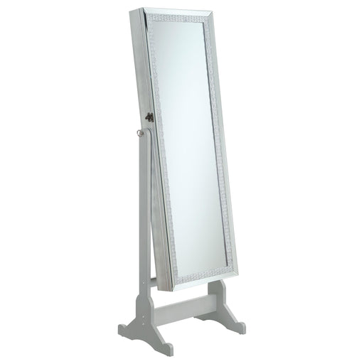 Elle Jewelry Cheval Mirror with Crytal Trim Silver - Just Furniture (PA) - Multi Location