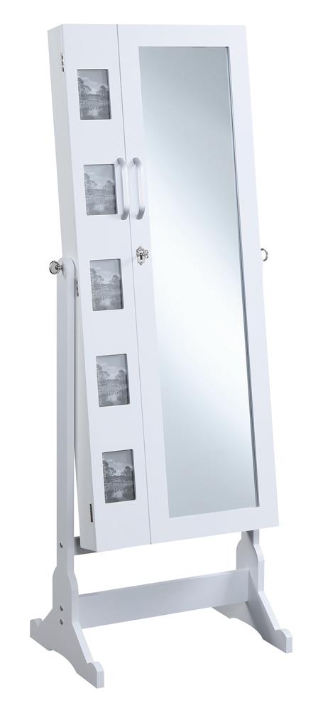 Doyle Jewelry Cheval Mirror with Picture Frames White - Just Furniture (PA) - Multi Location