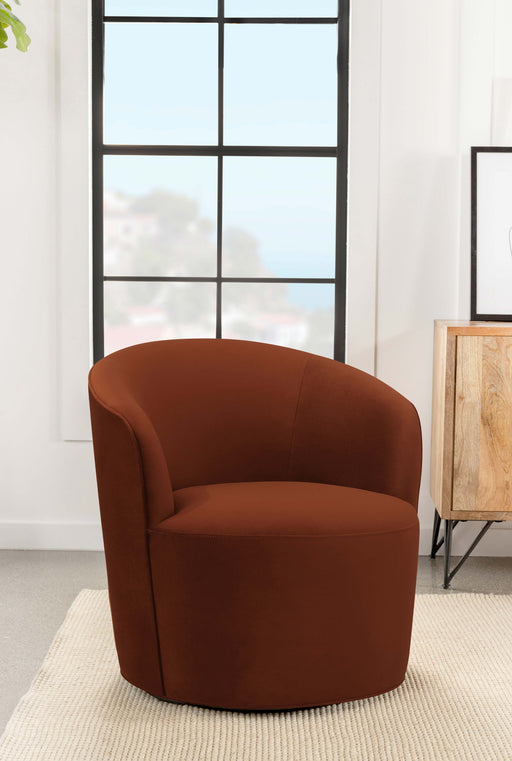 Joyce Sloped Arms Swivel Chair Burnt Orange - Just Furniture (PA) - Multi Location