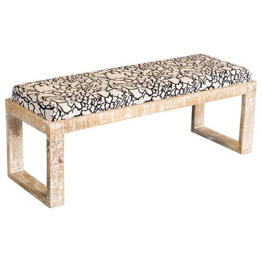 Aiden Sled Leg Upholstered Accent Bench Black and White - Just Furniture (PA) - Multi Location