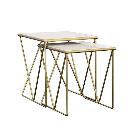 Bette 2-piece Nesting Table Set White and Gold - Just Furniture (PA) - Multi Location