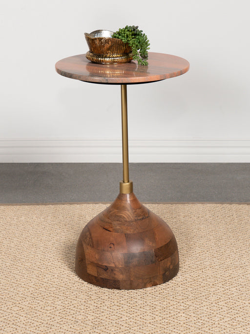 Colima Round Wood Top Side Table Peach - Just Furniture (PA) - Multi Location