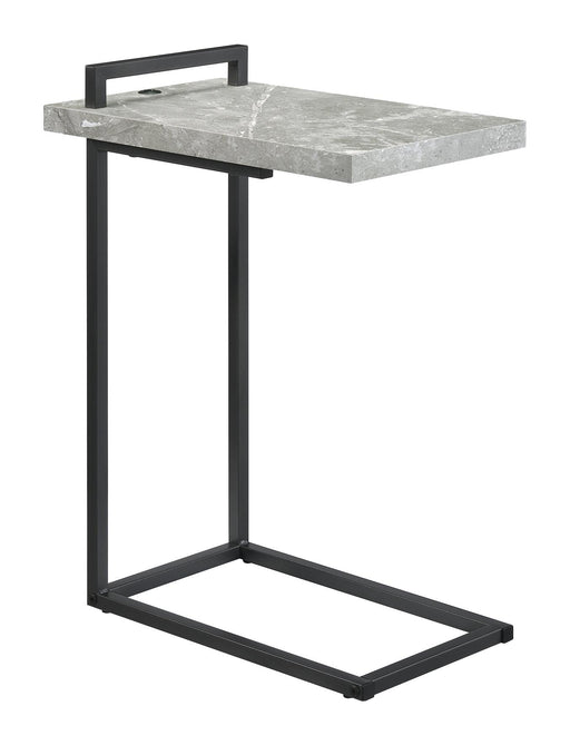 Maxwell C-shaped Accent Table Cement and Gunmetal - Just Furniture (PA) - Multi Location
