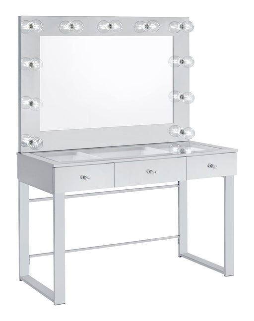 Umbridge 3-drawer Vanity with Lighting Chrome and White - Just Furniture (PA) - Multi Location