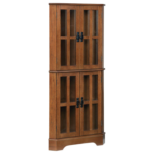 Coreosis 4-shelf Corner Curio Cabinet Golden Brown - Just Furniture (PA) - Multi Location