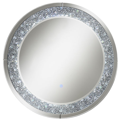 Lixue Round Wall Mirror with LED Lighting Silver - Just Furniture (PA) - Multi Location