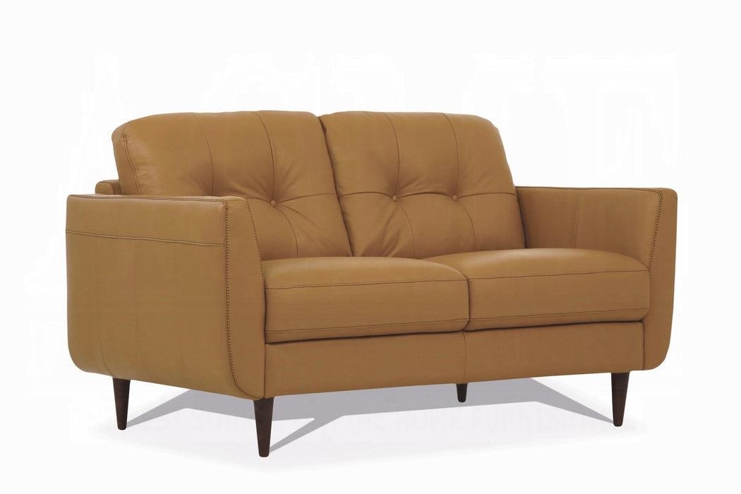 Radwan Camel Leather Loveseat - Just Furniture (PA) - Multi Location