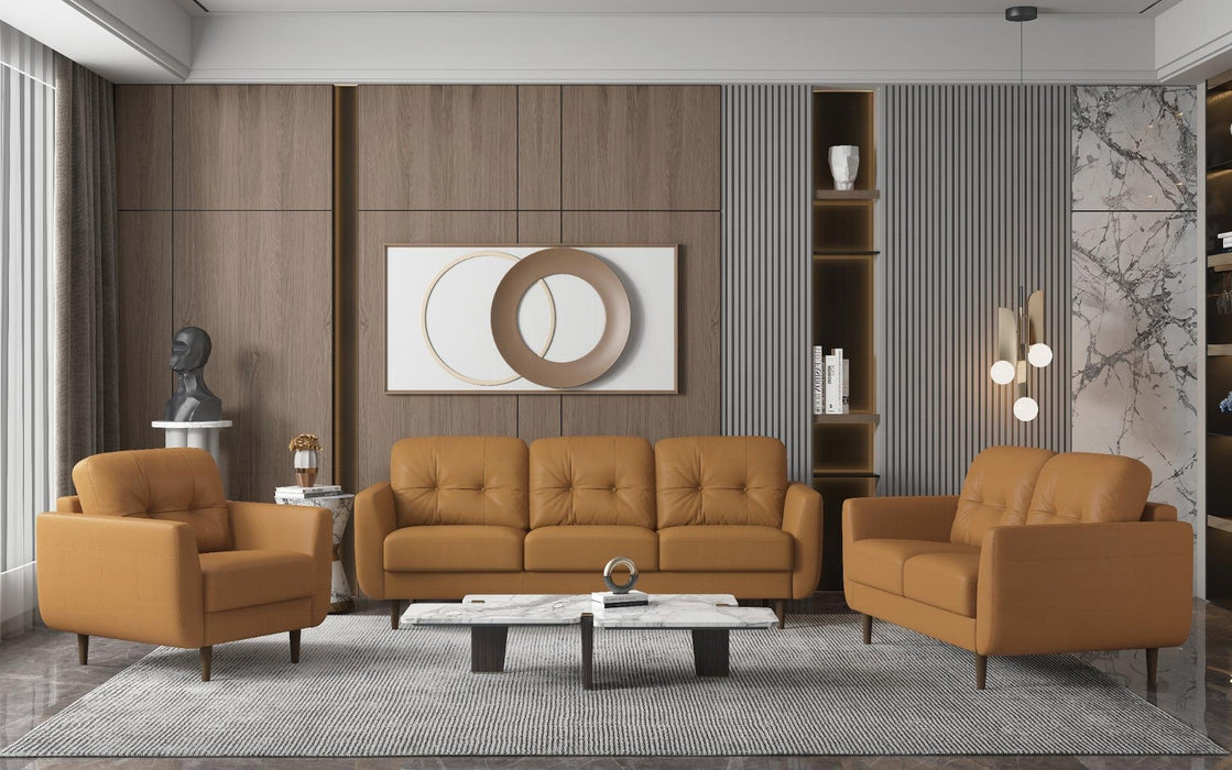 Radwan Camel Leather Loveseat - Just Furniture (PA) - Multi Location