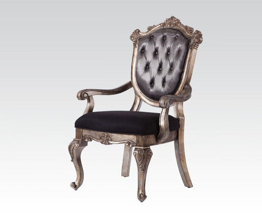 Acme Chantelle Button Tufted Back Seat Dining Arm Chair (Set of 2) in Antique Platinum 60543 - Just Furniture (PA) - Multi Location