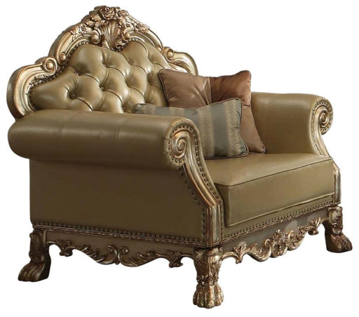 Acme Dresden Chair w/ 2 Pillows in Gold Patina 53162 - Just Furniture (PA) - Multi Location
