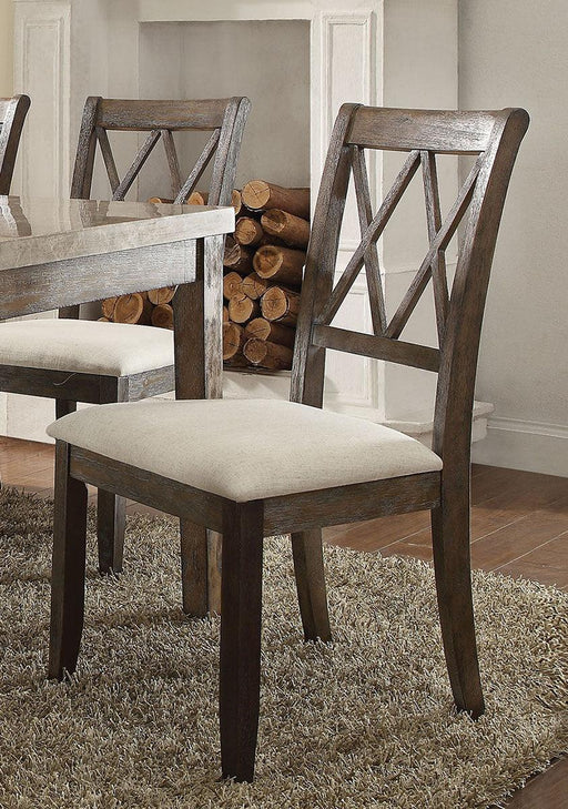 Acme Furniture Claudia Side Chair in Beige and Brown (Set of 2) 71717 - Just Furniture (PA) - Multi Location