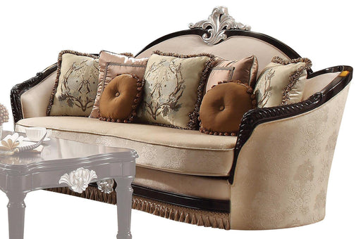 Acme Furniture Ernestine Sofa with 7 Pillows in Tan and Black 52110 - Just Furniture (PA) - Multi Location