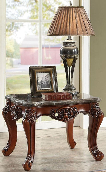 Acme Furniture Eustoma End Table in Marble/Walnut 83067 - Just Furniture (PA) - Multi Location