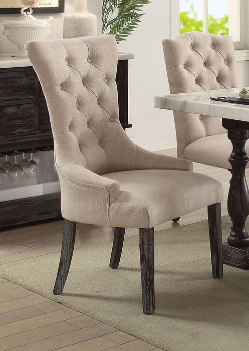 Acme Furniture Gerardo Upholstered Arm Chair in Beige and Espresso (Set of 2) 60823 - Just Furniture (PA) - Multi Location
