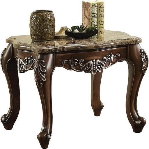 Acme Furniture Latisha End Table in Marble/Antique Oak 82147 - Just Furniture (PA) - Multi Location