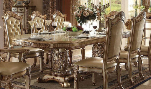 Acme Vendome Double Pedestal Dining Table in Gold Patina 63000 - Just Furniture (PA) - Multi Location