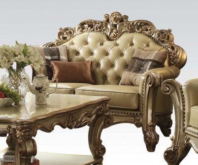 Acme Vendome Loveseat w/ 3 Pillows in Gold Patina 53001 - Just Furniture (PA) - Multi Location