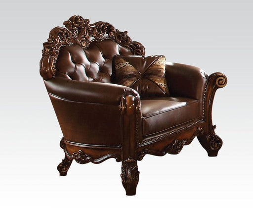 Acme Vendome Upholstered Chair with 1 Pillow in Cherry 52003 - Just Furniture (PA) - Multi Location