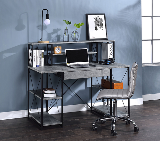 Amiel Faux Concrete & Black Desk - Just Furniture (PA) - Multi Location