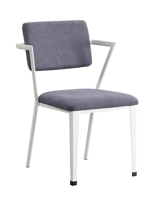 Cargo Gray Fabric & White Chair - Just Furniture (PA) - Multi Location