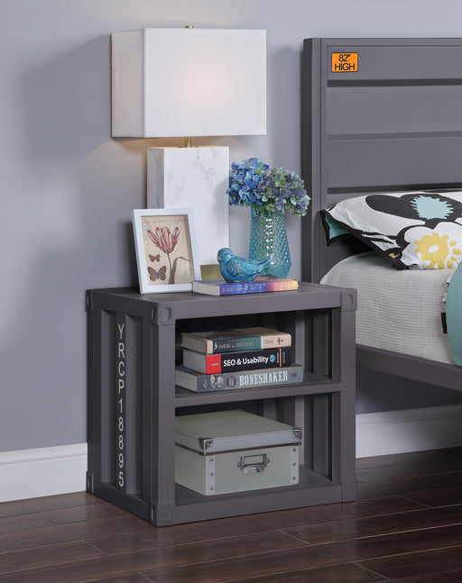 Cargo Gunmetal Nightstand (USB) - Just Furniture (PA) - Multi Location